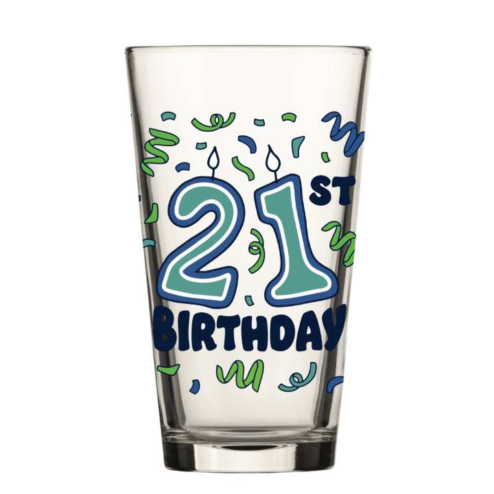 21st Birthday Pint Glass