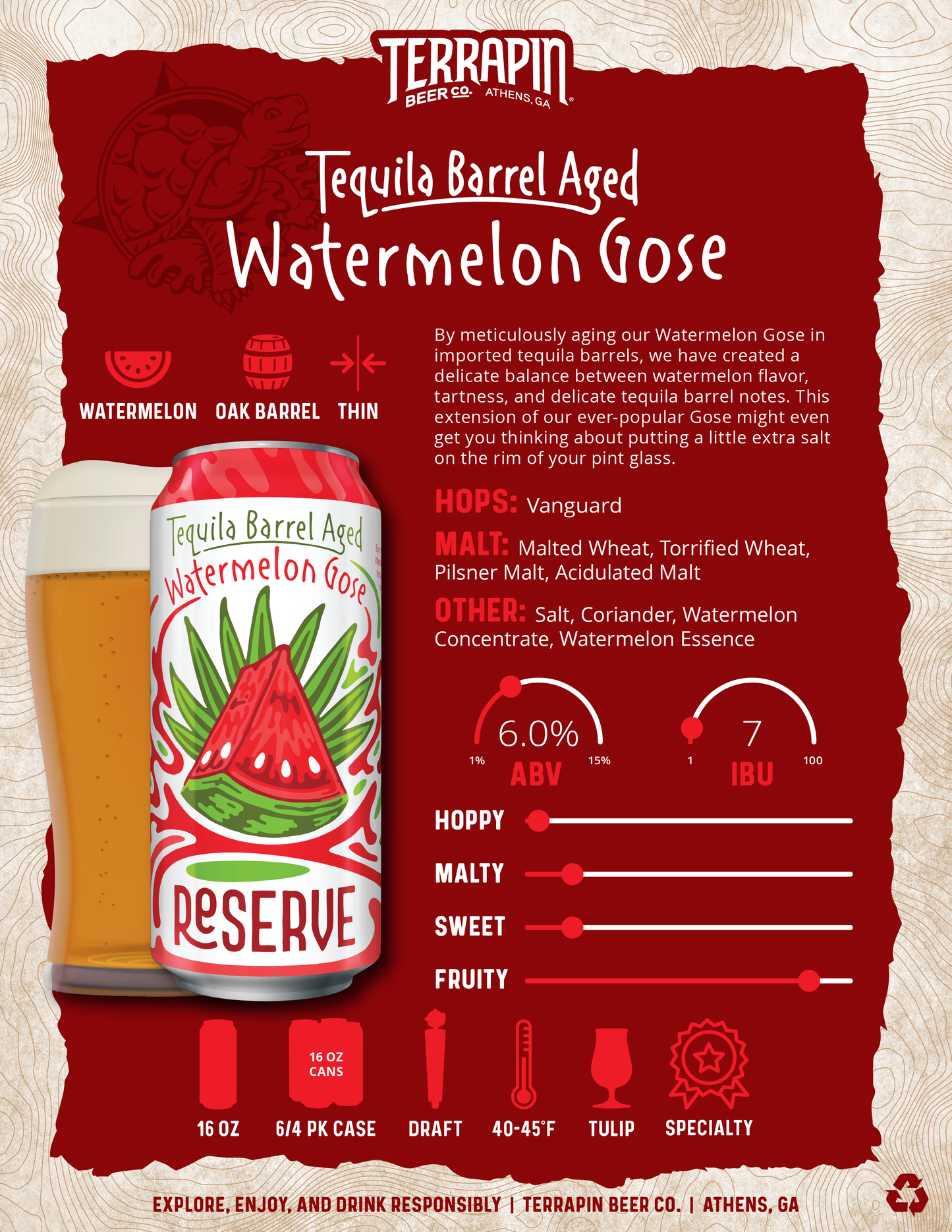 Tequila Watermelon Gose 32oz Crowler